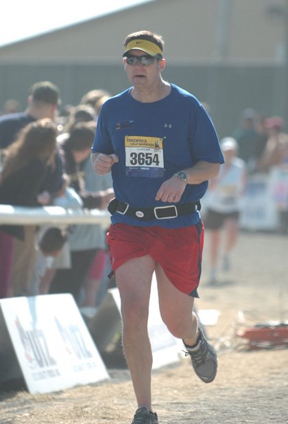 Dentist Dr. Morgan running a half marathon